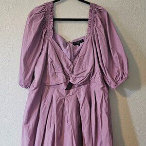 Eloquii Twist Bodice Puff Sleeve Dress